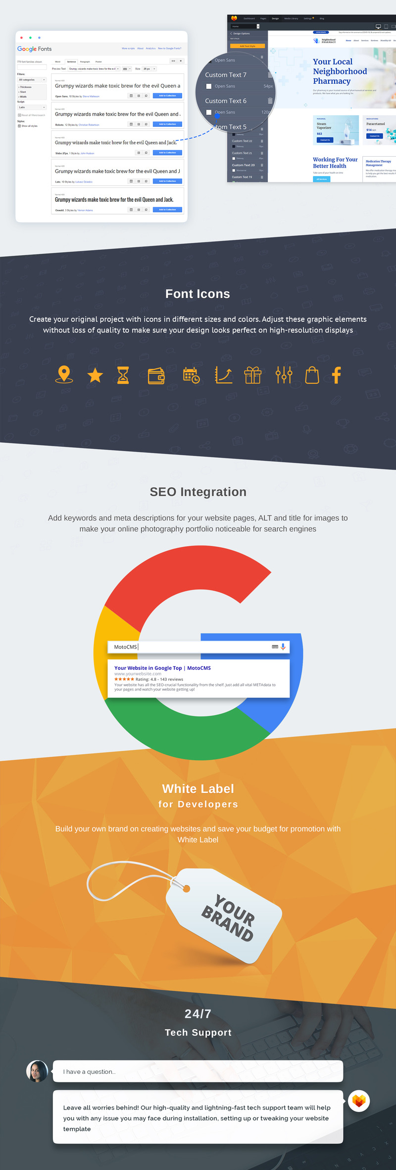 Neighborhood Pharmacy Moto CMS 3 Template - Features Image 5