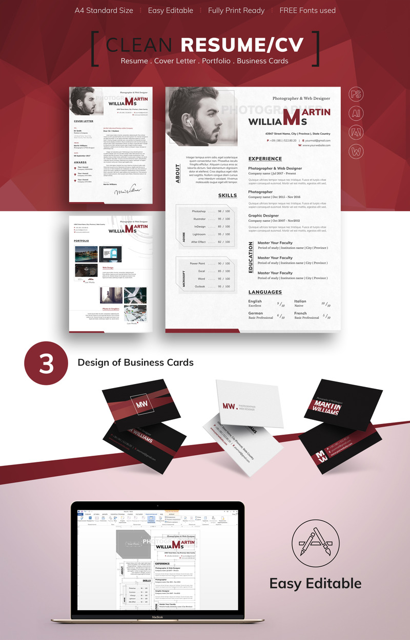 Martin Williams - Photographer & Web Designer Resume Template - Features Image 1