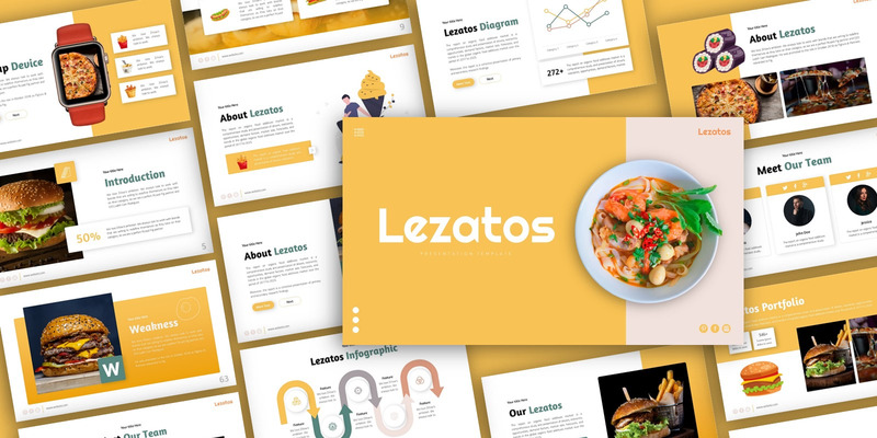 Шаблон презентации PowerPoint Lezatos Food - Features Image 1