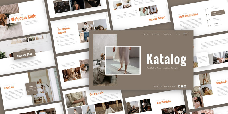 Modello PowerPoint di presentazione del portfolio del catalogo - Caratteristiche Immagine 1