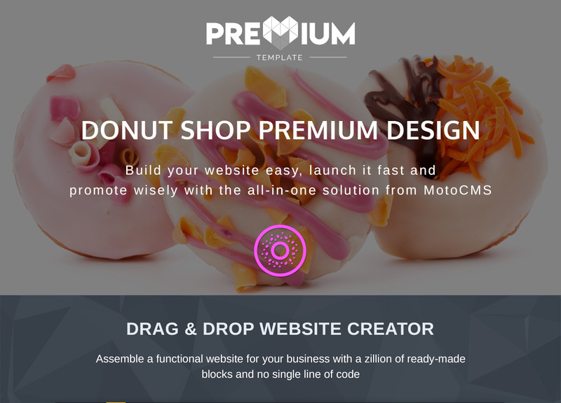 Pink Donut - Cupcake Bakery modèle Moto CMS 3 adaptatif #123160 - Image 1