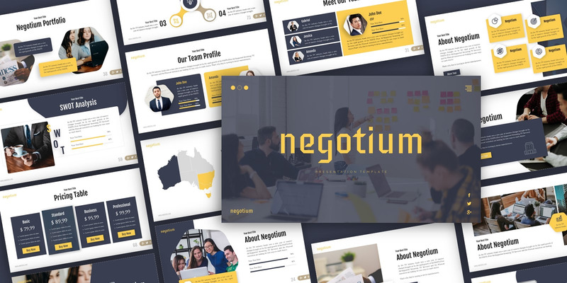 Negotium Zakelijke Presentatie PowerPoint-sjabloon - Features Image 1