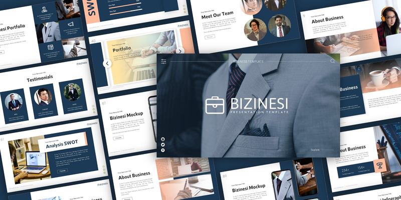 Bizinesi Business Presentation PowerPoint šablony - Features Image 1