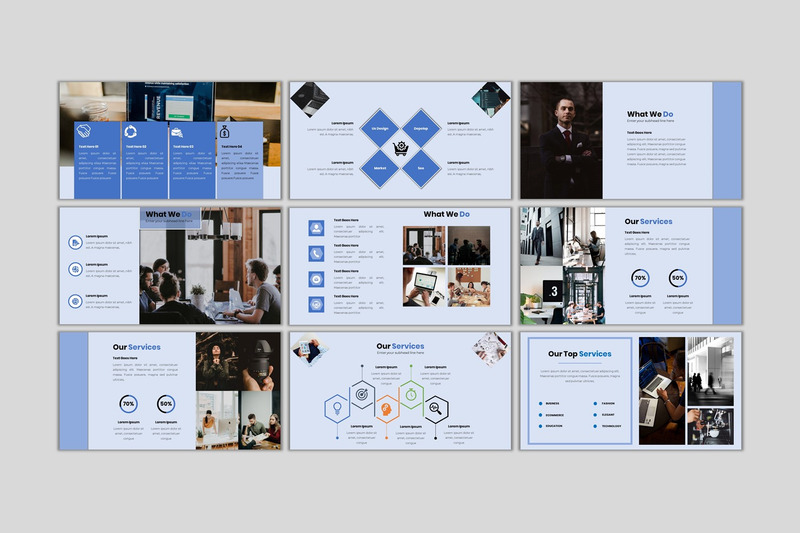 Firmenprofil - Kreativer Geschäftsplan Google Slides - Eigenschaften Bild 4