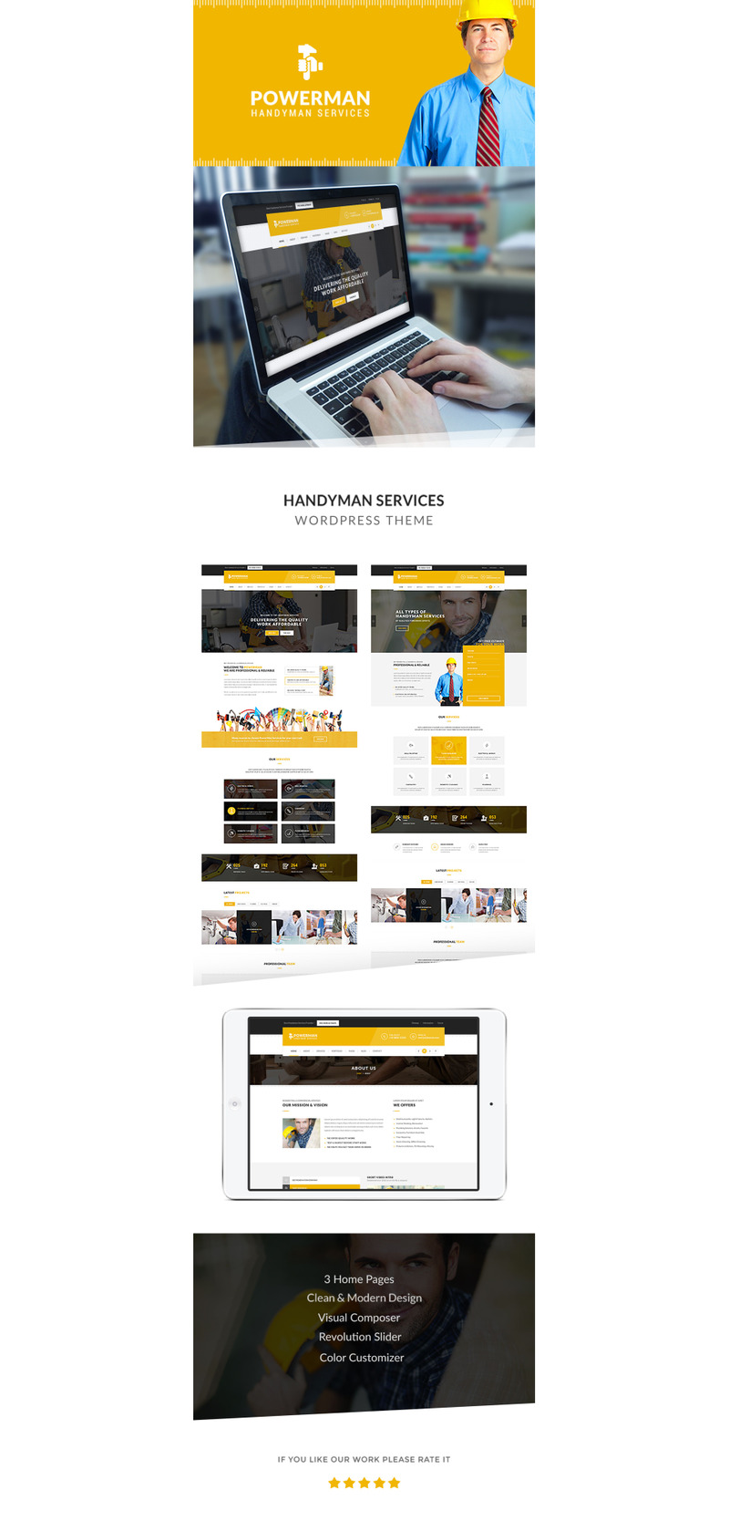 Powerman - Handyman Services WordPress Theme - Features Image 1