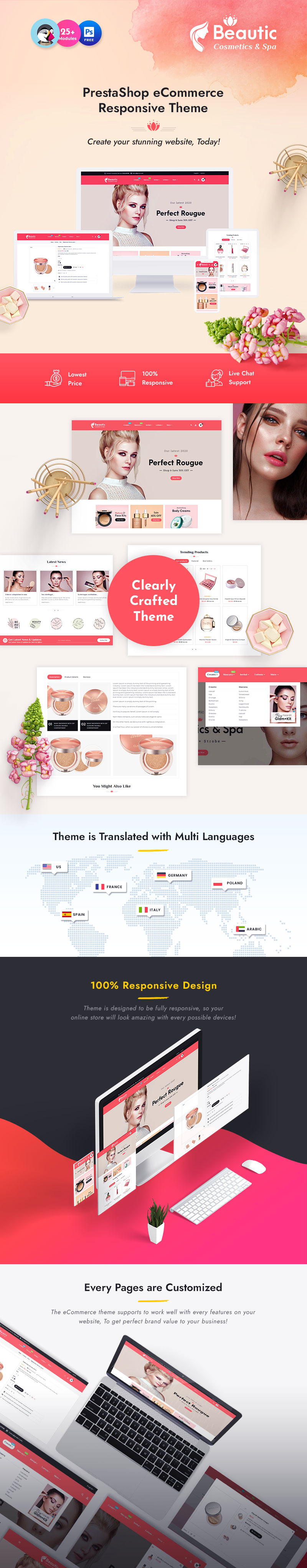 Beautic - Cosmetics & Spa - Multipurpose Responsive - адаптивний PrestaShop шаблон №122896 - Характеристики зображення 1