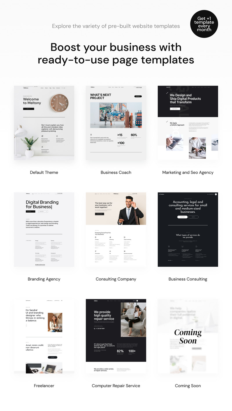 Meltony - Minimalist WordPress Theme for Any Businesses - Features Image 2