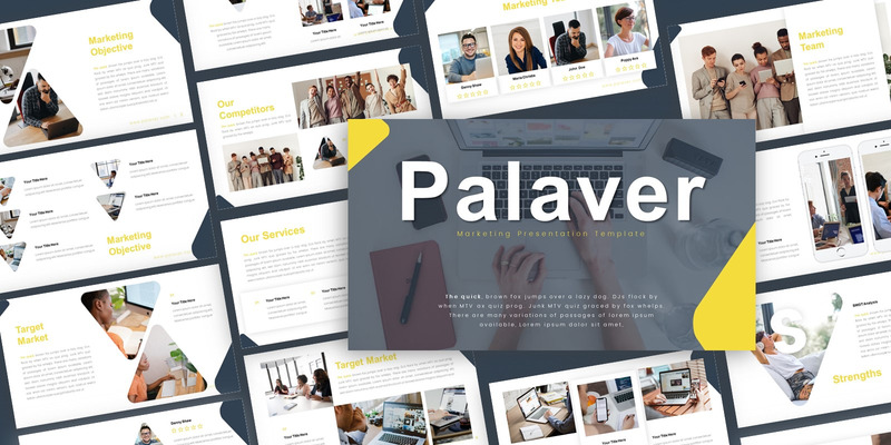 Palaver marknadsföringspresentation PowerPoint-mall - Features Image 1