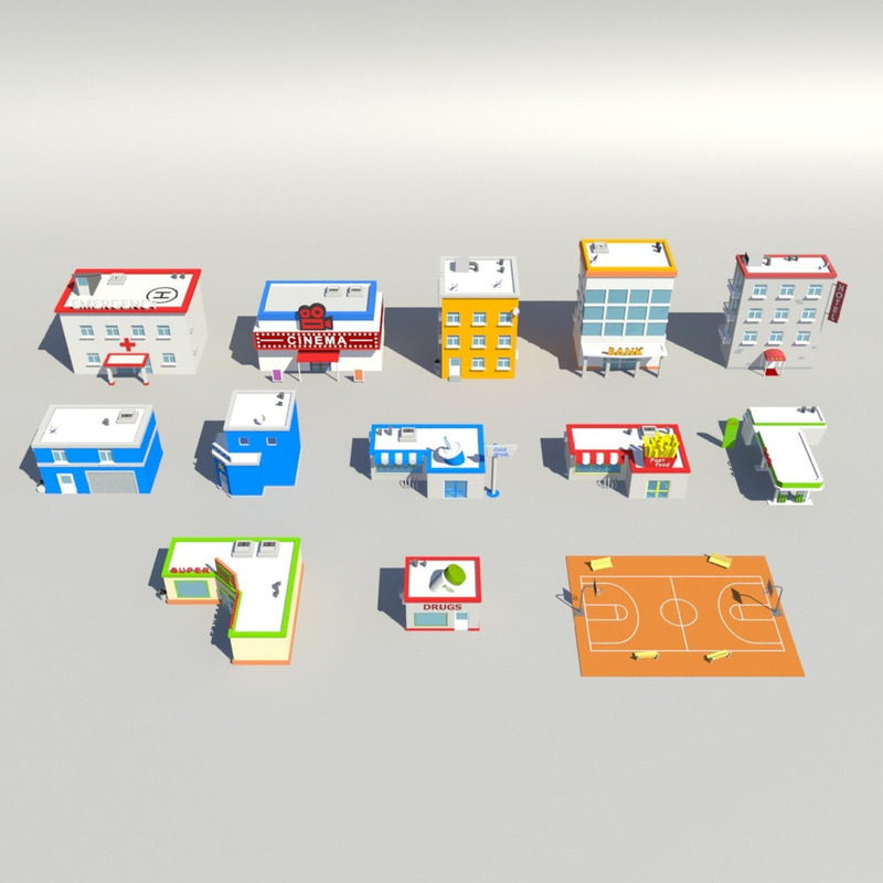 Low Poly City 3D Model - Features Image 21