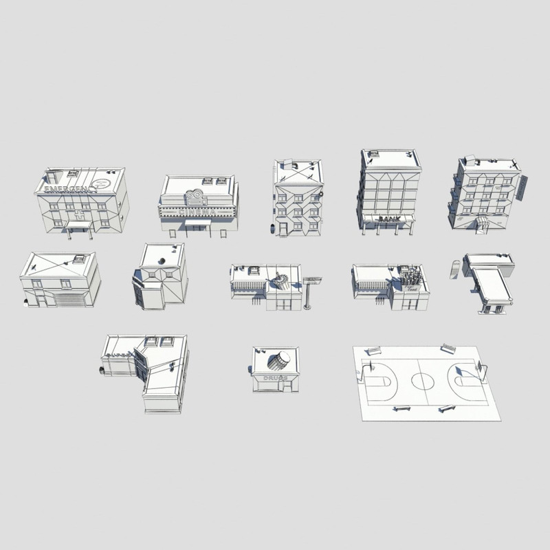 Low Poly City 3D Model - Features Image 22