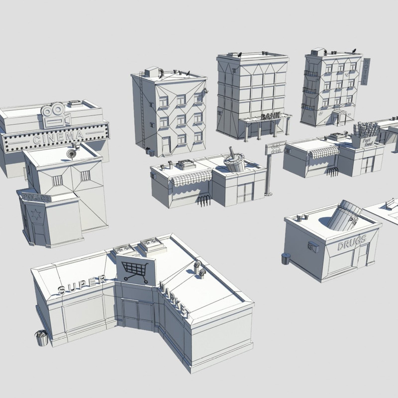 Low Poly City 3D Model - Features Image 24