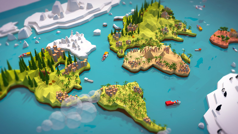 Cartoon Low Poly Earth World Map 3D Модель - Features Image 3