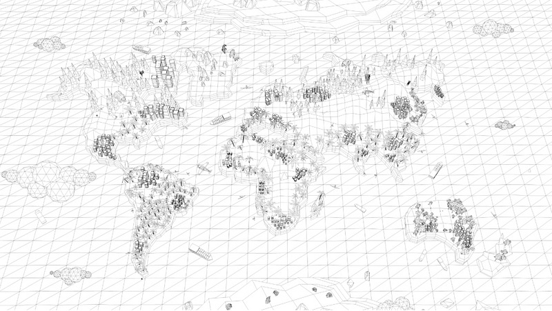 Cartoon Low Poly Earth World Map 3D Модель - Features Image 4