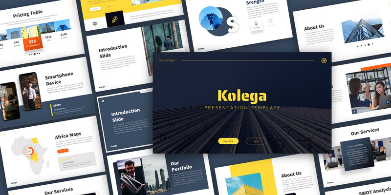 Modello PowerPoint di presentazione aziendale Kolega - Caratteristiche Immagine 1