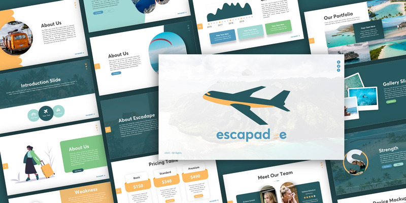 Escapade Travelling Presentation PowerPoint template - Features Image 1