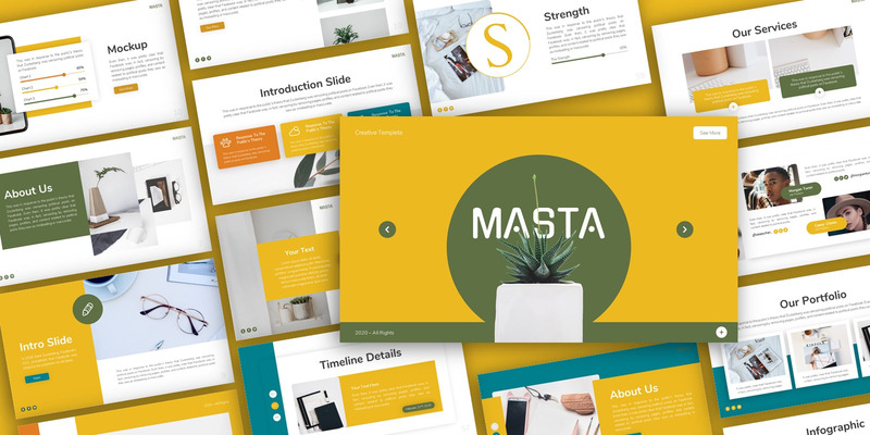 Modello PowerPoint di presentazione creativa Masta - Caratteristiche Immagine 1