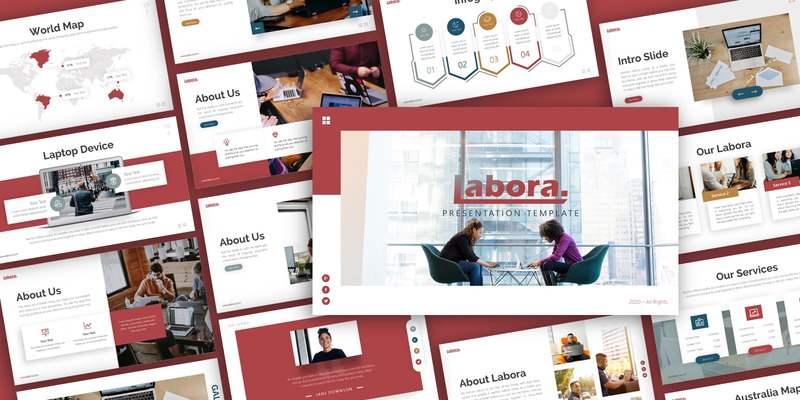 Labora业务演示PowerPoint模板 - Features Image 1