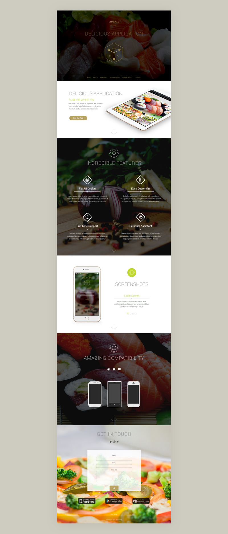 Applicazione deliziosa | Modello PSD della pagina di destinazione - Caratteristiche Immagine 2