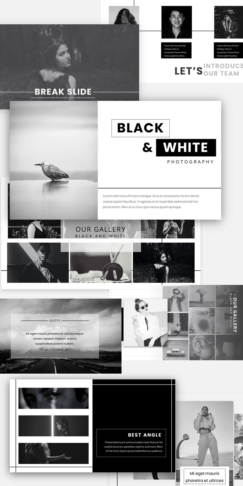 Black White Themes PowerPoint template