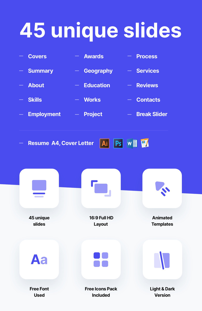 Resume UX/UI Designer PowerPoint template - Features Image 1
