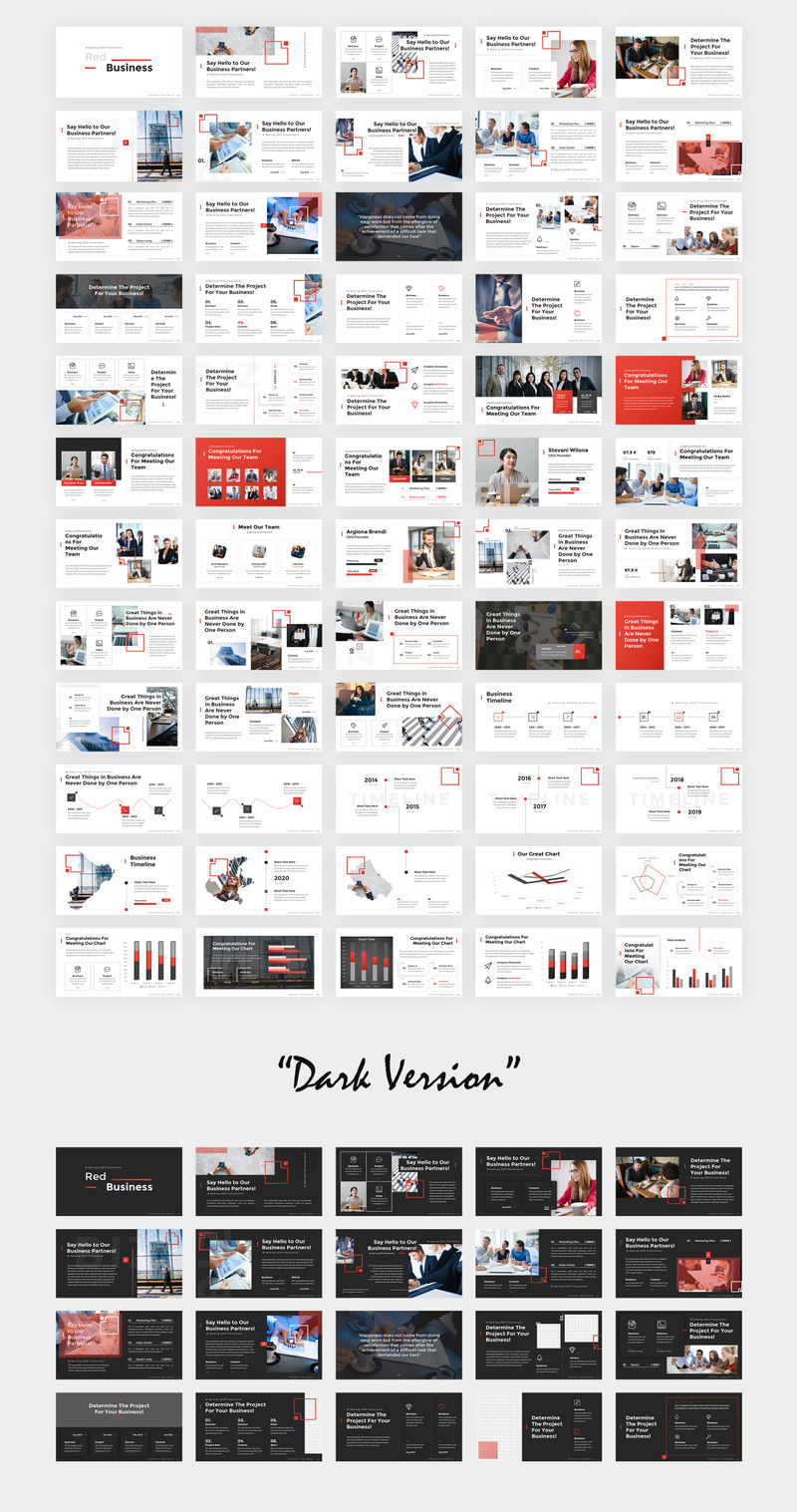 Red Business 2020 PowerPoint template - TemplateMonster