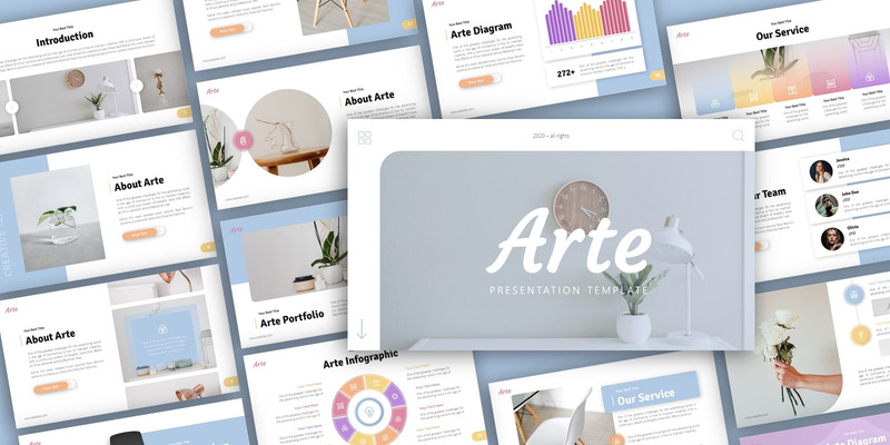 Arte Creatieve Presentatie PowerPoint-sjabloon - Features Image 1