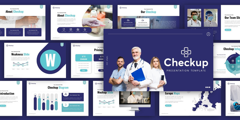 Modelo de PowerPoint de apresentação médica de checkup - Features Image 2