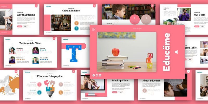 Educame Education Presentation PowerPoint šablony - Features Image 2