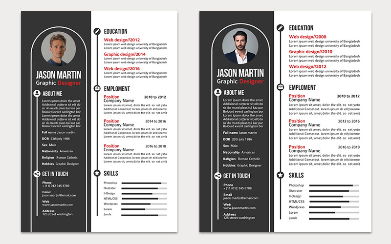 Black Creative v1 Resume Template - Features Image 1