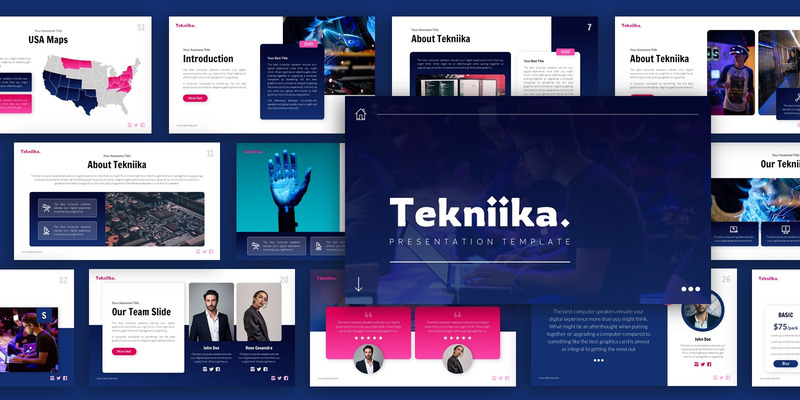 Tekniika 技术演示 PowerPoint 模板 - Features Image 2