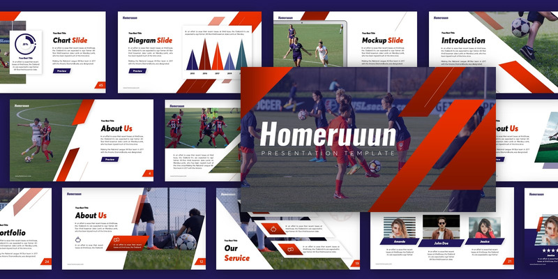 Homeruuun Sport Presentation PowerPoint template - Features Image 2