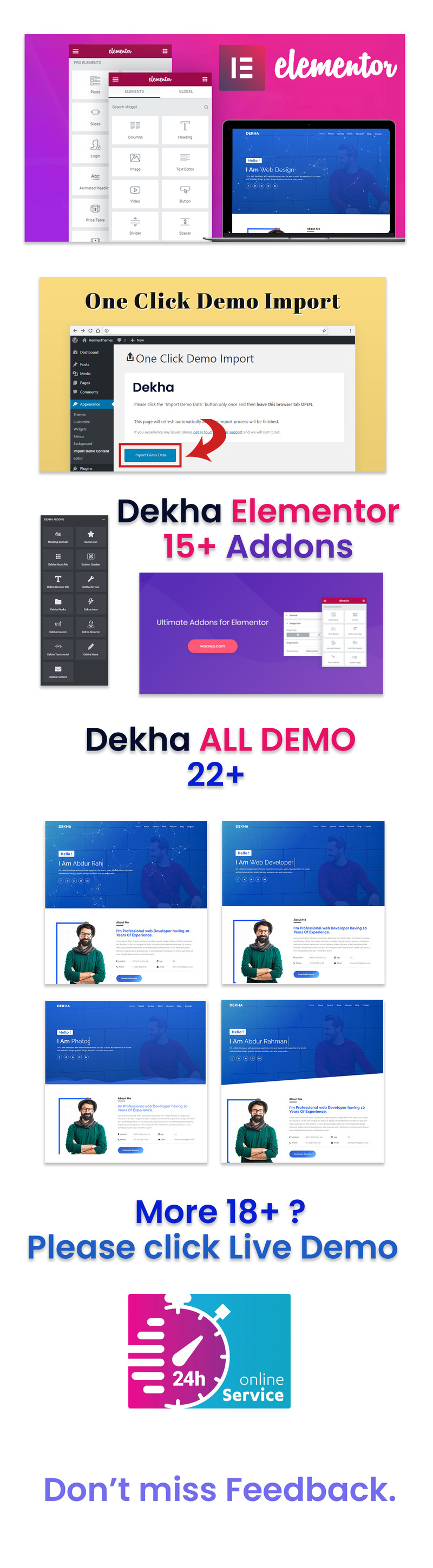Dekha-Portfolio/Resume/CV One page WordPress Theme - Features Image 1