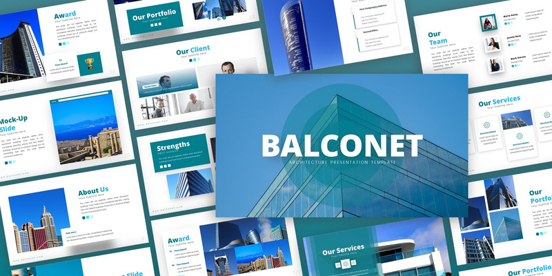 Modèle PowerPoint de présentation d'architecture de balcon - Caractéristiques de l’image 1