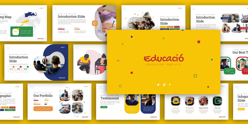 Educació Modello PowerPoint di presentazione dell'istruzione - Caratteristiche Immagine 2