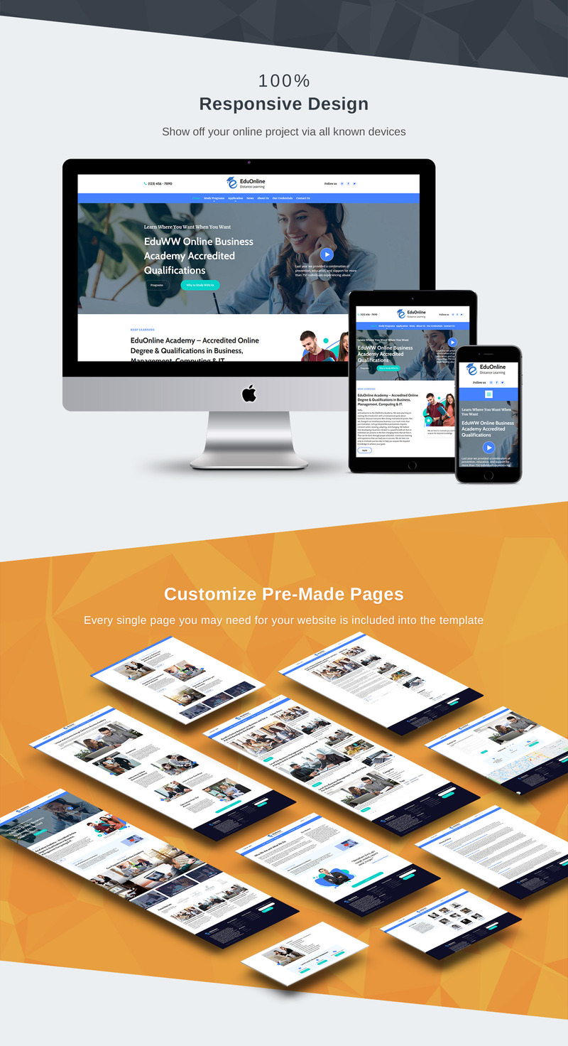 EduOnline - Distance Learning Moto CMS 3 Template - Features Image 3