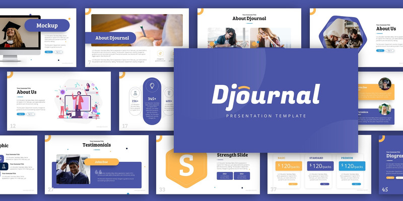 Modello PowerPoint di presentazione dell'istruzione Djournal - Caratteristiche Immagine 2
