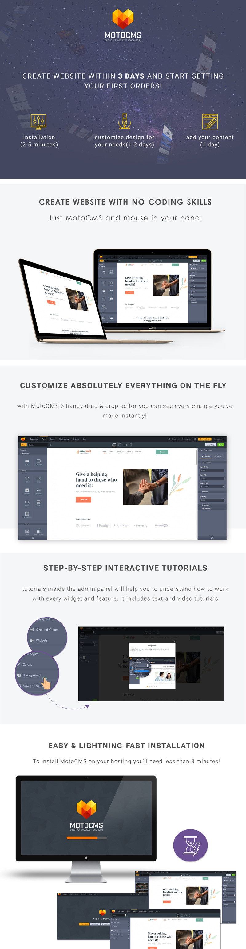 GiveWell - Donation Moto CMS 3 Template - Features Image 1