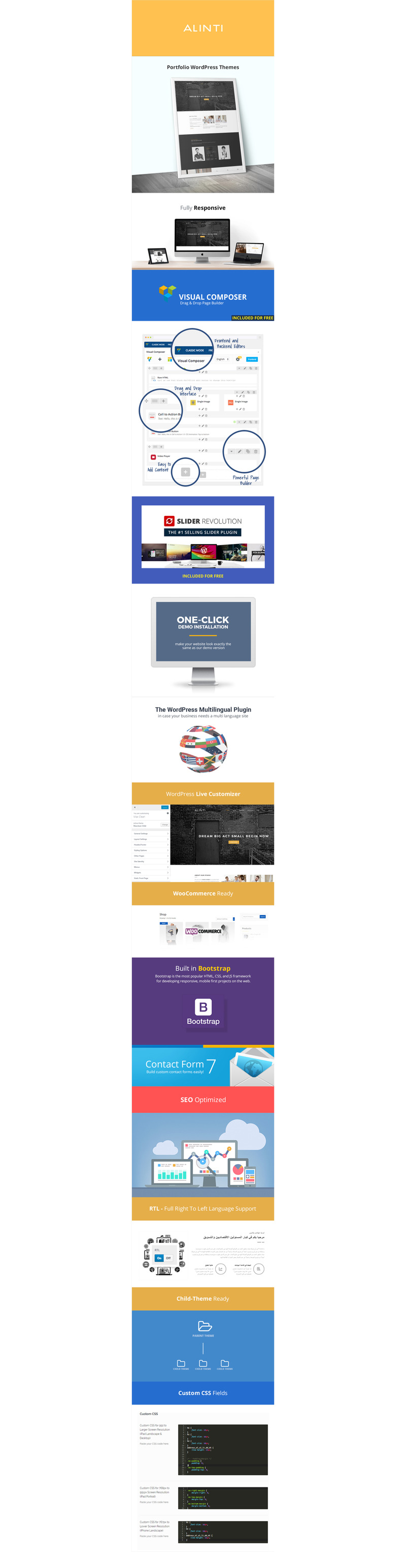 Alinti - Thème WordPress pour portefeuille créatif minimal - Features Image 1