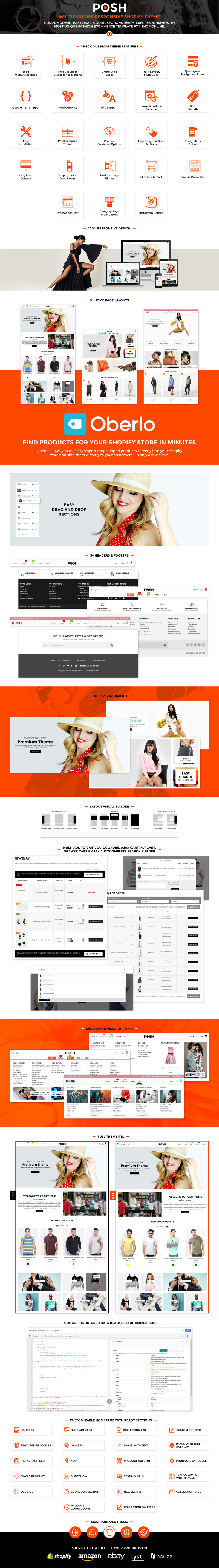 Posh - Simple, Clean & Minimalist Responsive Shopify Theme - Features Image 1