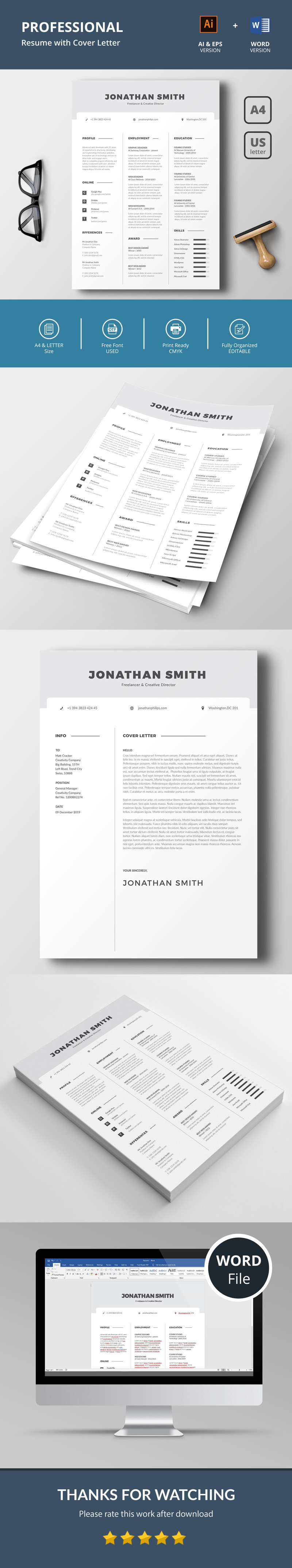 Jonathan Smith Resume Template & Cover Letter - Features Image 1