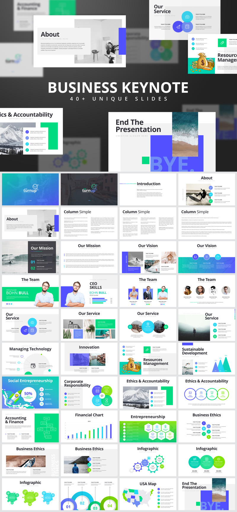 Trunup - Multipurpose Business - Keynote template - Caratteristiche Immagine 1