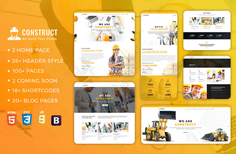 Construct : Construction, Building & Maintenance Website Template - Features Image 1