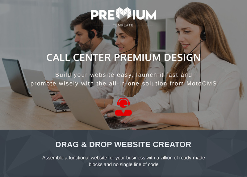 Call Center Company Moto CMS 3 Template Moto CMS 3 模板 #79488——特色图像 1
