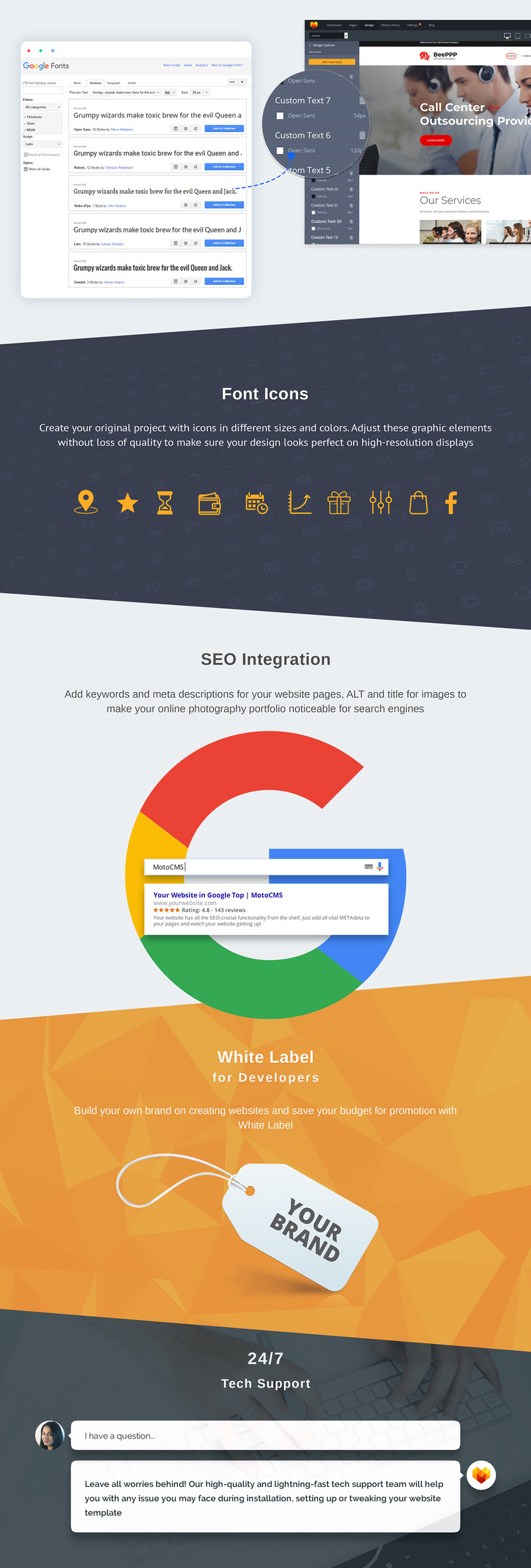 Call Center Company Moto CMS 3 Template Moto CMS 3 模板 #79488——特色图像 5