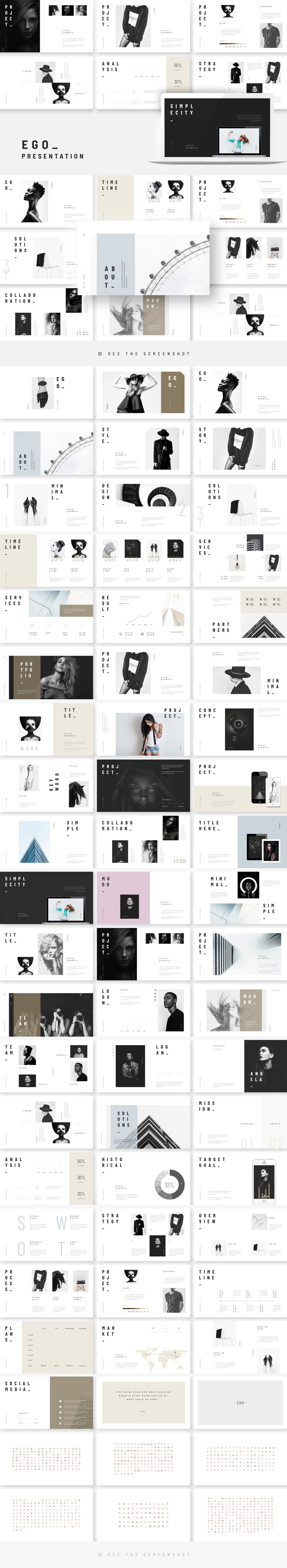 EGO – чистий стильний мінімальний шаблон PowerPoint - Features Image 1
