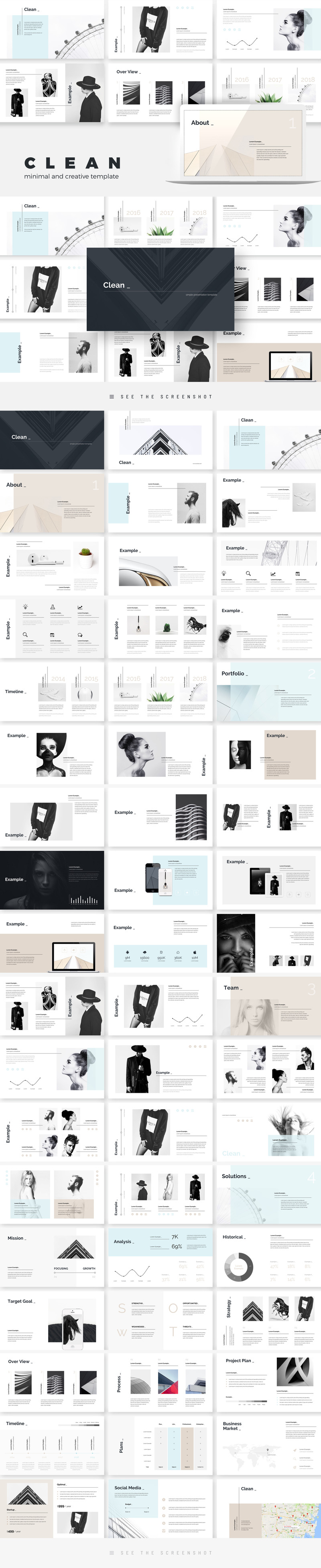 Minimal Clean Creative PowerPoint template - Features Image 1