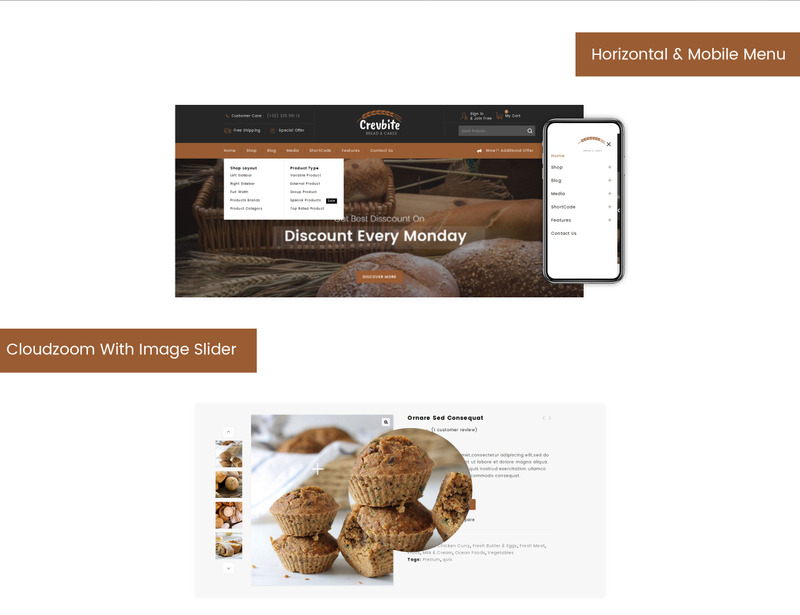 Tema WooCommerce Responsive #79584 Crevbite - Bakery & Chocolate Store - Immagine Caratteristiche 2