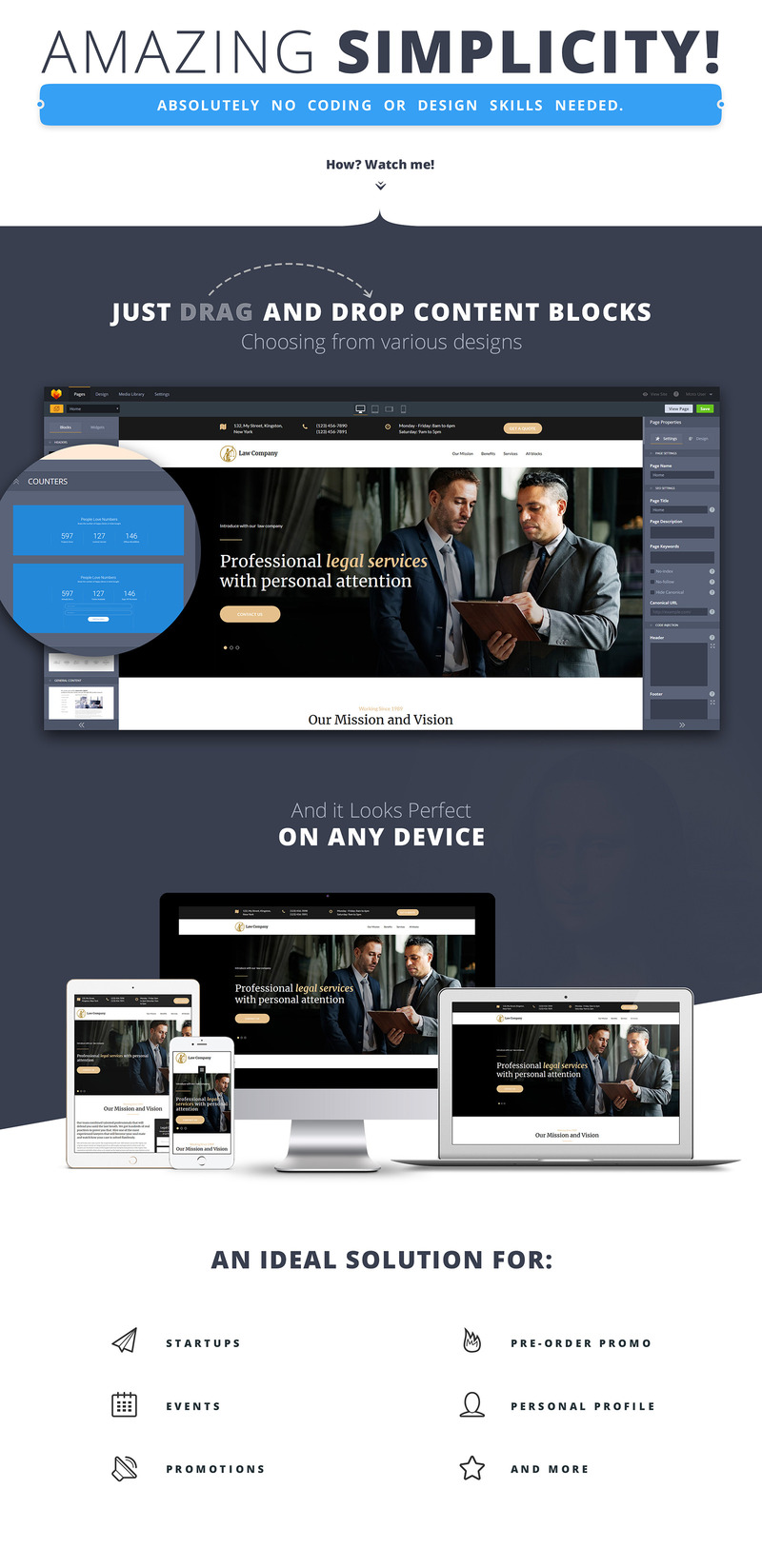 Landing Page Template der Anwaltskanzlei - Bildeigenschaften 1