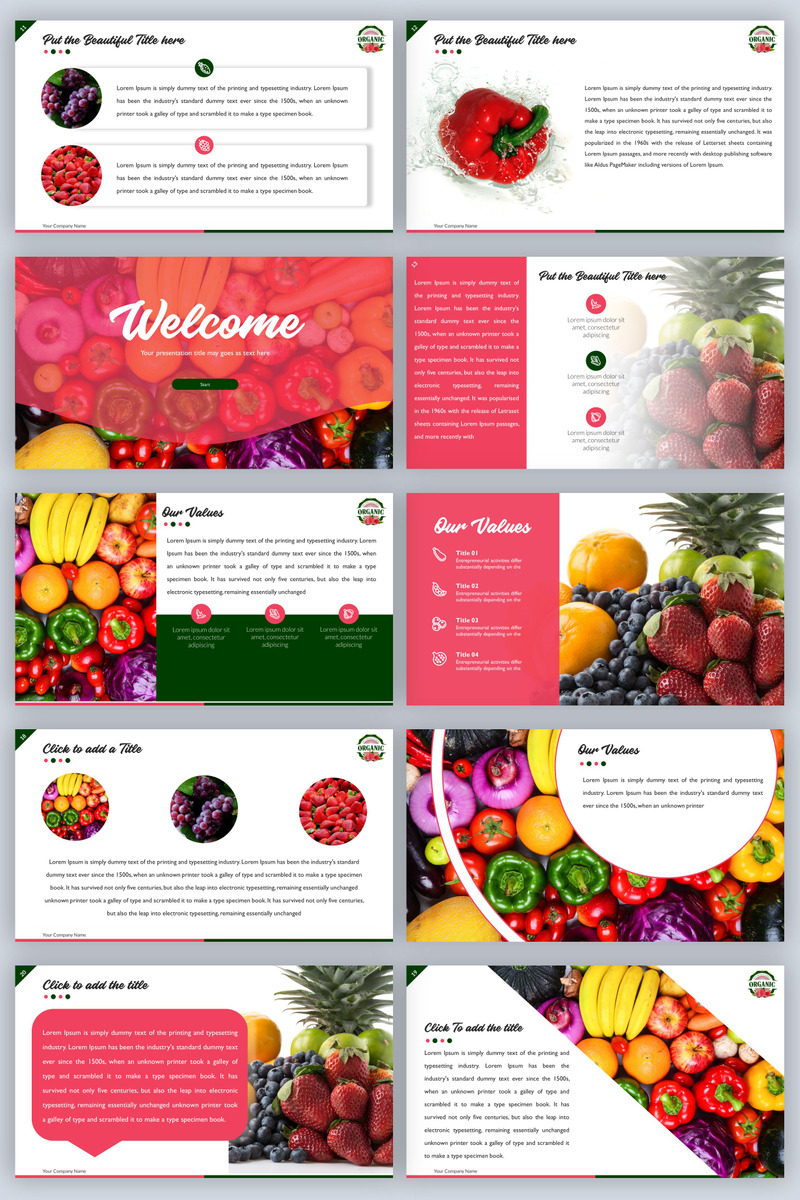 Fruit PowerPoint template #79802 - TemplateMonster