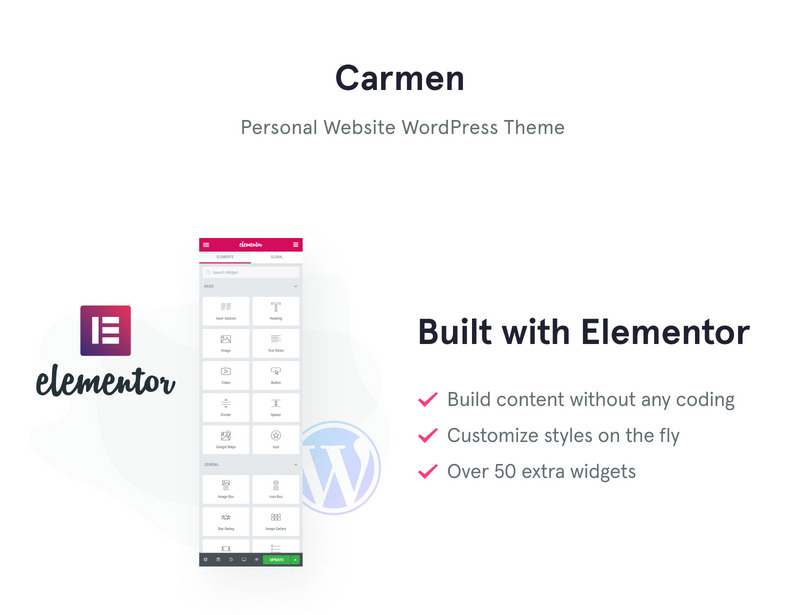 Personal Website WordPress Theme - Carmen thème WordPress adaptatif #65886 - Image 1